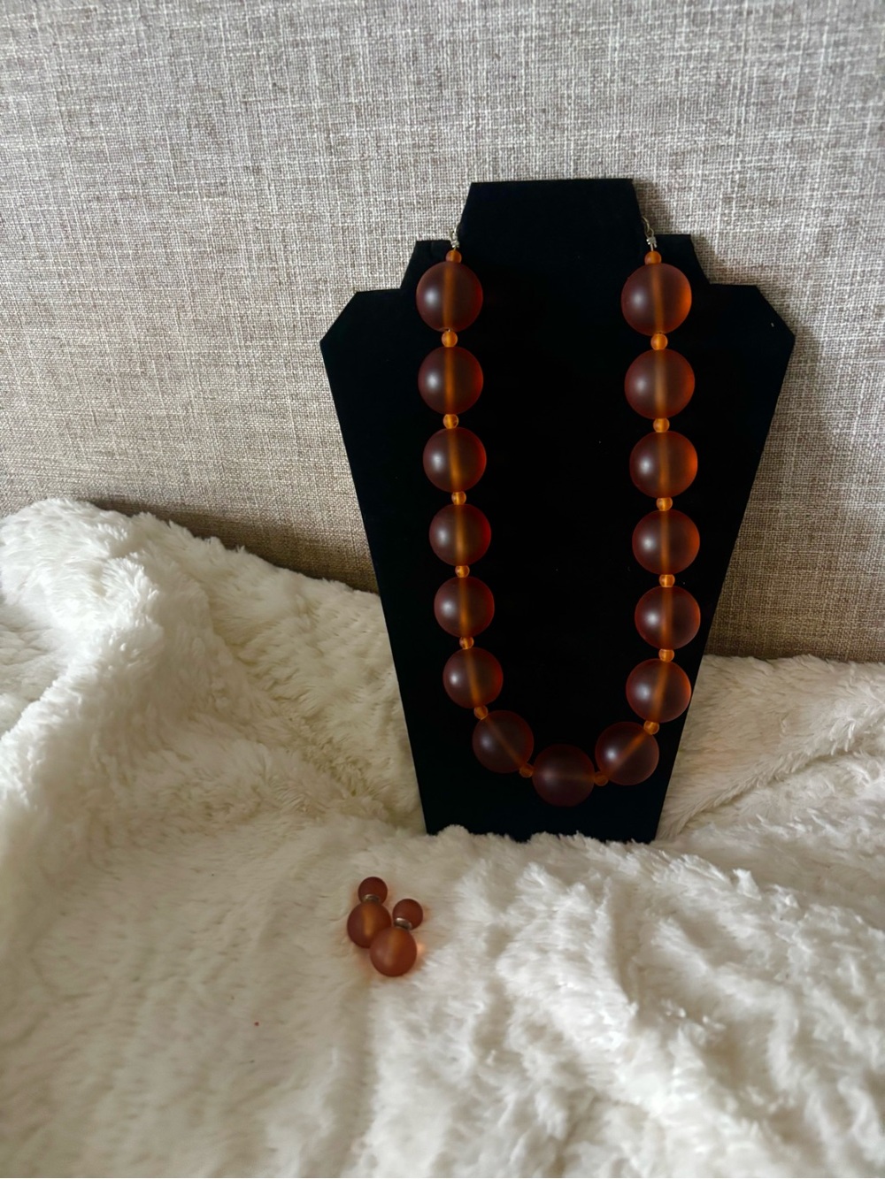 Sassy Jones Dina Necklace and Stud Earrings - Orange